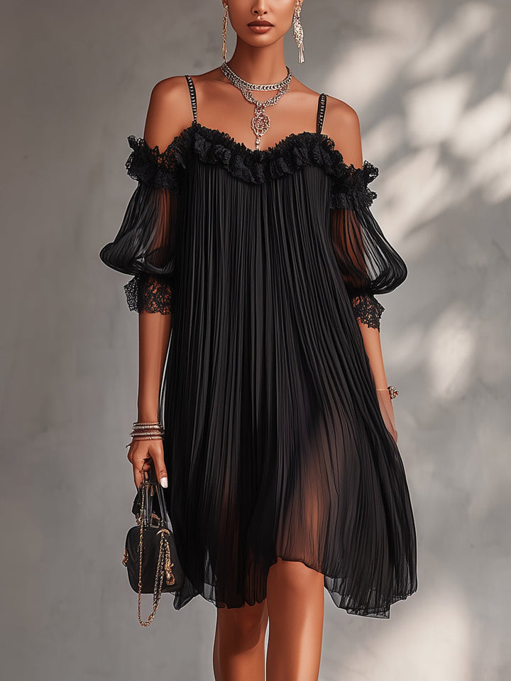 Mahalia | Black Off-Shoulder Mini Dress