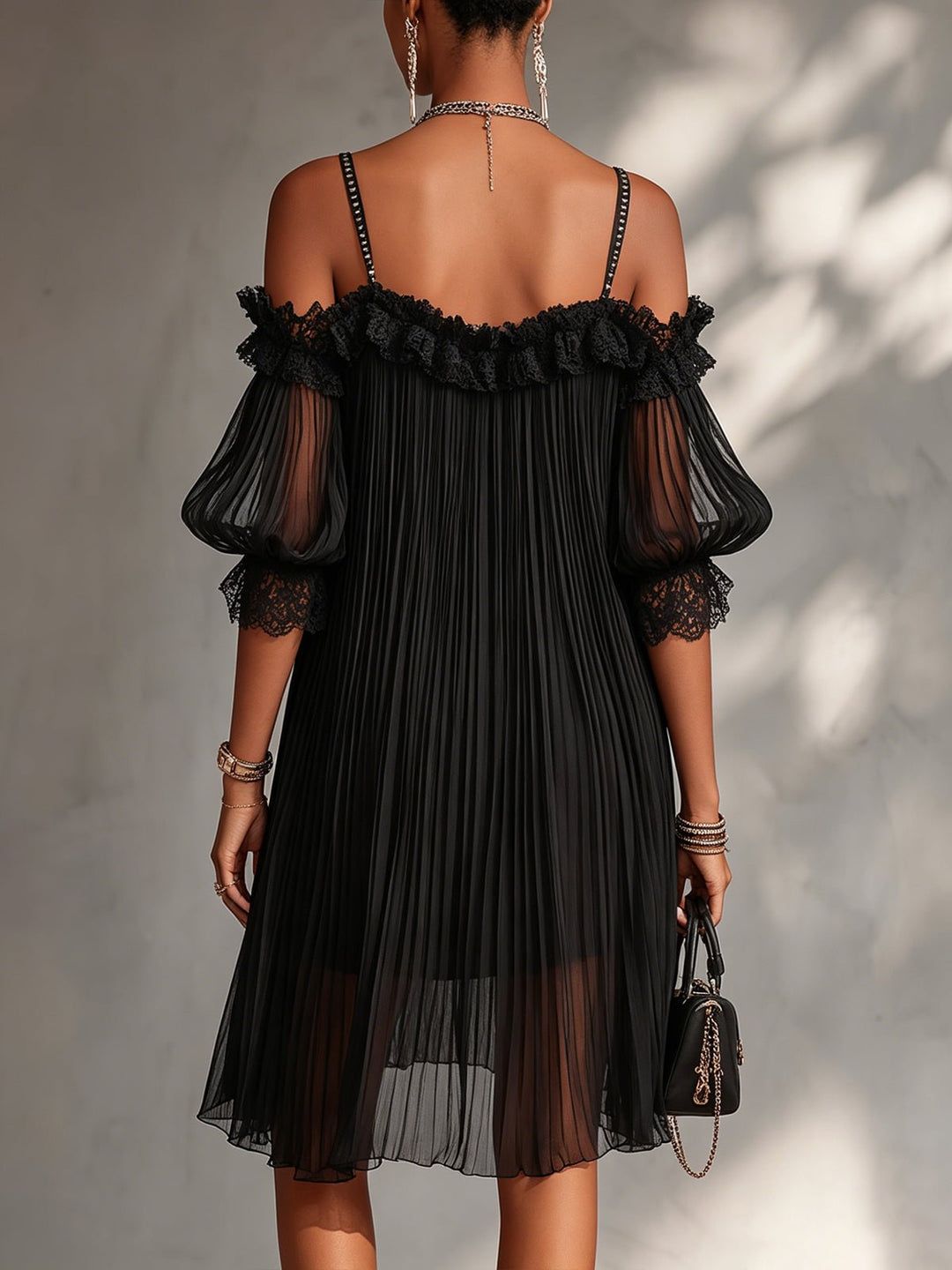 Mahalia | Black Off-Shoulder Mini Dress