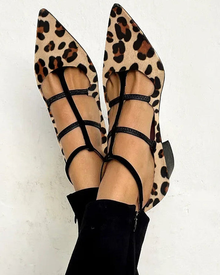 Kaitlyn | Heeled Shoes with Leopard Strap