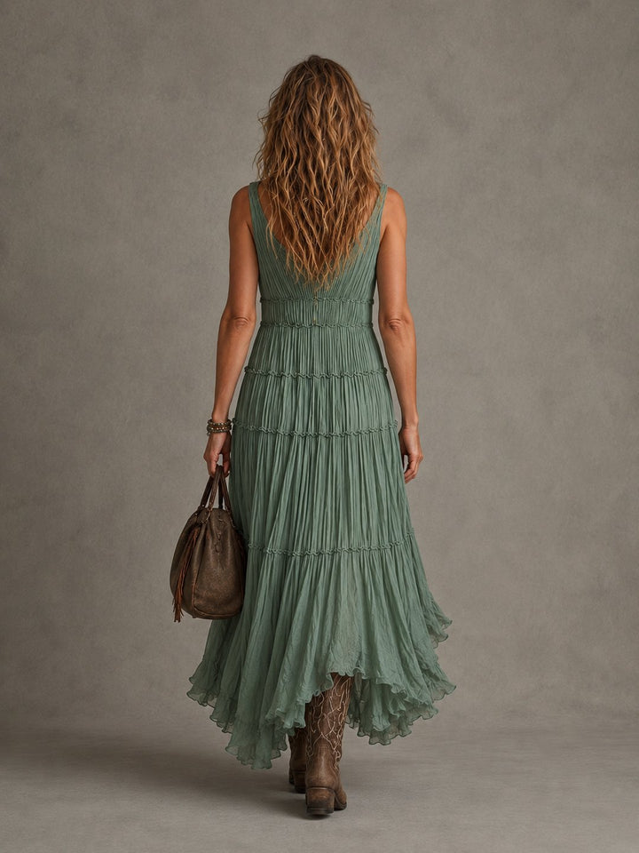 Lolita | Gathered V-Neck Maxi Dress