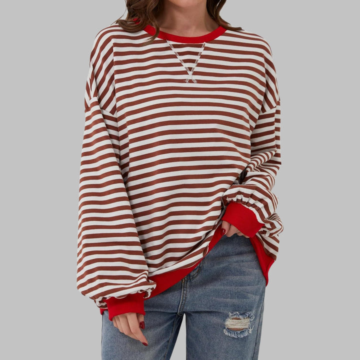 Lynne | Casual Long Sleeve Round Neck Striped Shirt