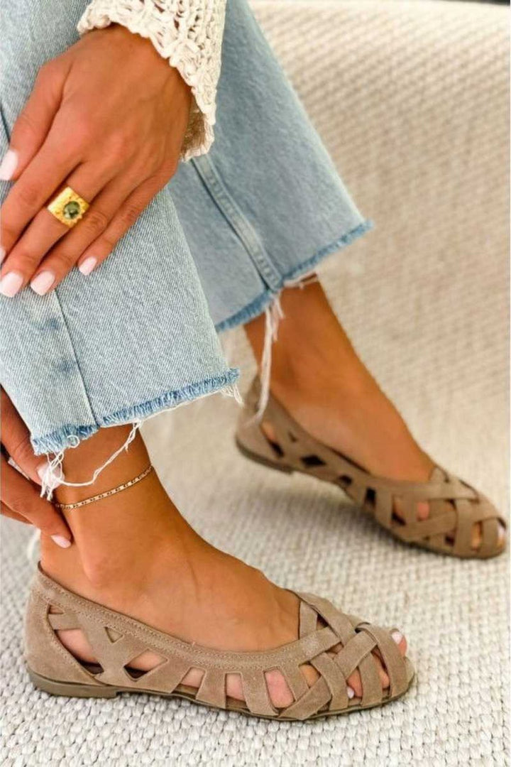 Cortney | Woven Upper Flat Sandals