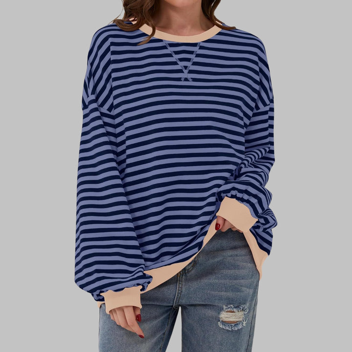 Lynne | Casual Long Sleeve Round Neck Striped Shirt