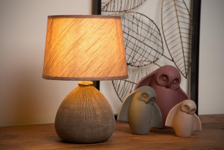 Table Lamp Ø｜Brown Ceramic Base Japandi Design | Buy 1 Get 1 Free