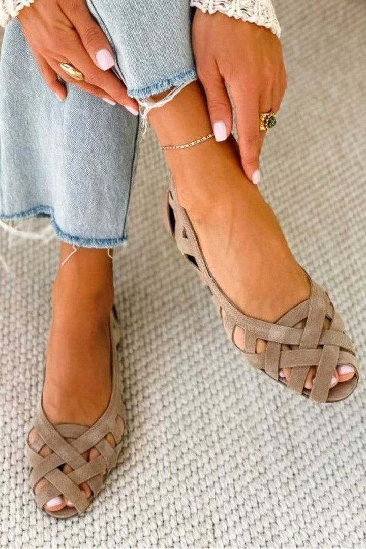 Cortney | Woven Upper Flat Sandals
