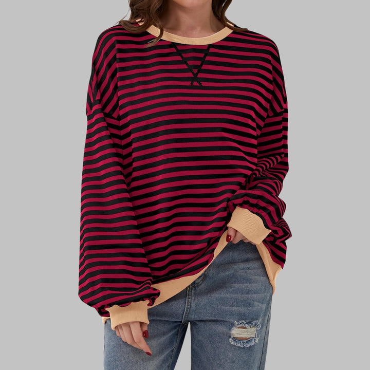 Lynne | Casual Long Sleeve Round Neck Striped Shirt