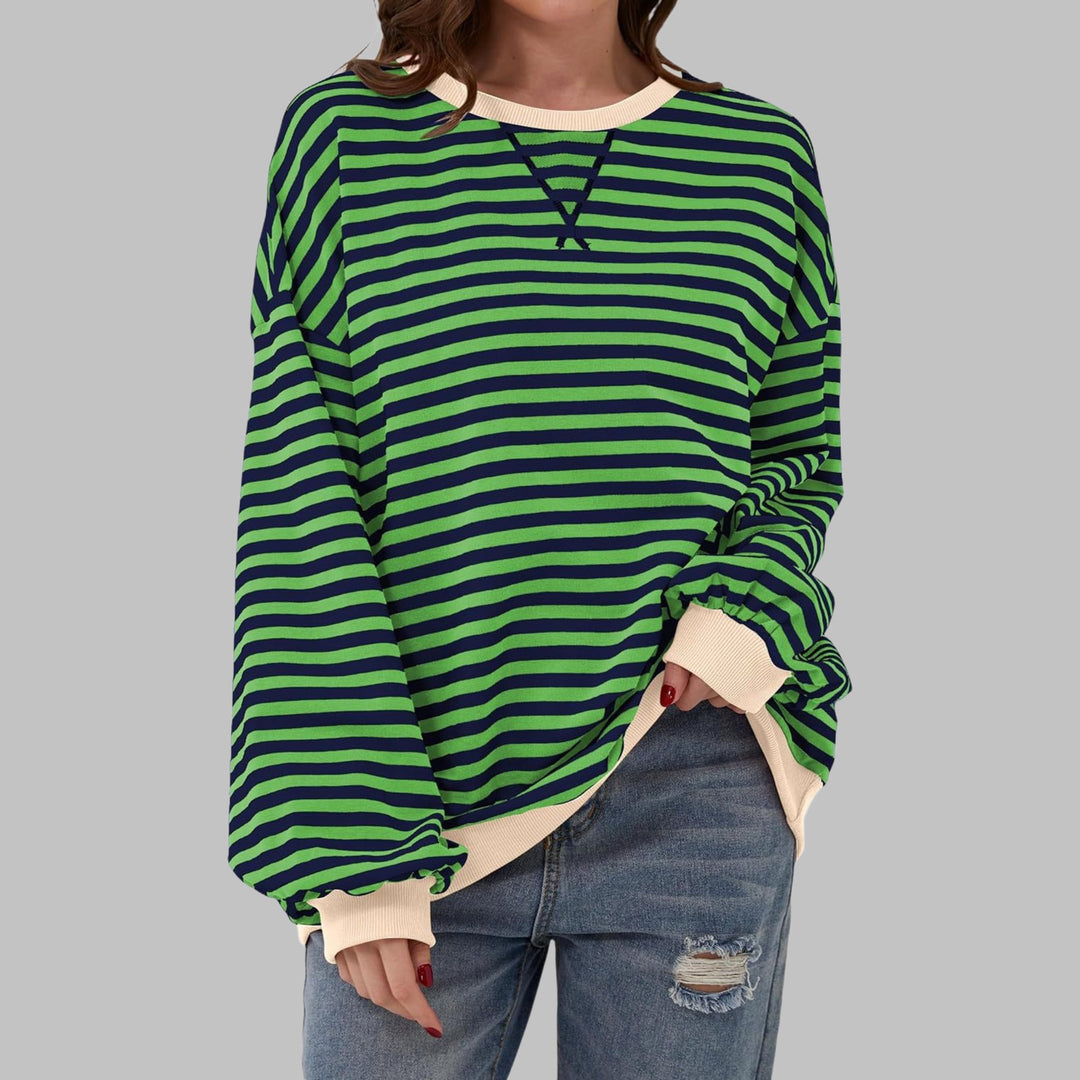 Lynne | Casual Long Sleeve Round Neck Striped Shirt