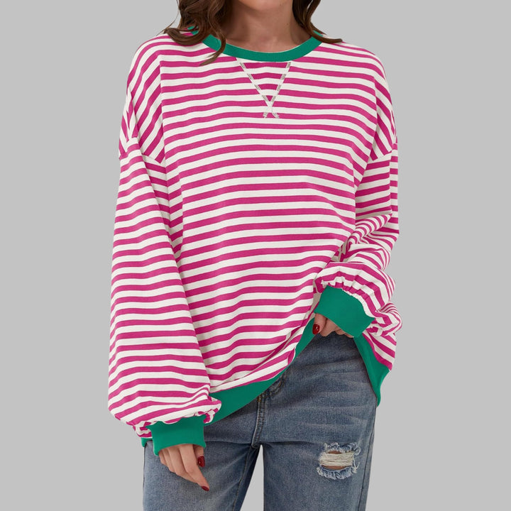 Lynne | Casual Long Sleeve Round Neck Striped Shirt
