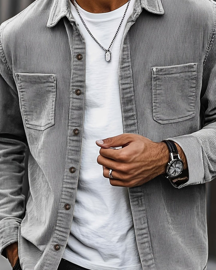 Indigo | Ribbed Textured Overshirt