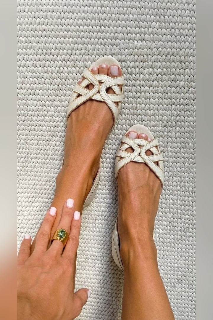 Latoya | Cream Open Toe Sandals