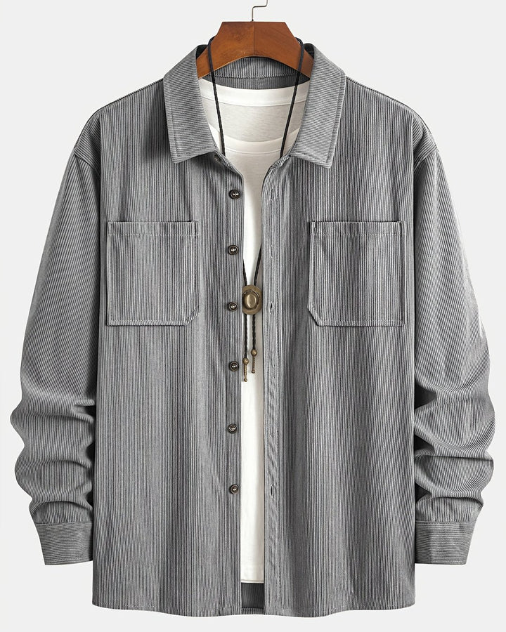 Indigo | Ribbed Textured Overshirt