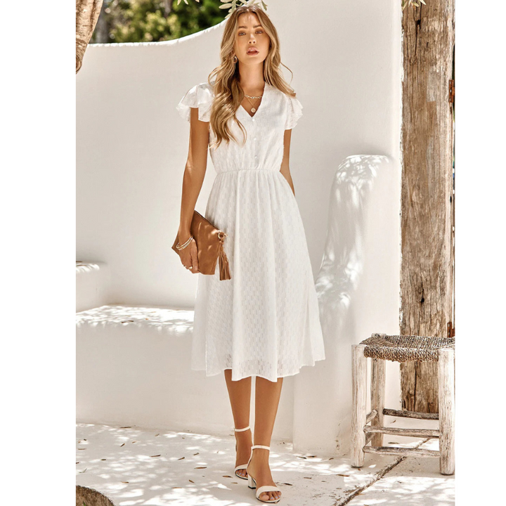 Gabrielle | Short-Sleeved Summer Dress with Ruffles