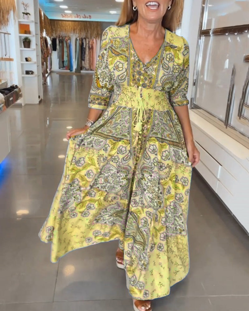 Raven | Elegant Vacation V-Neck Dress