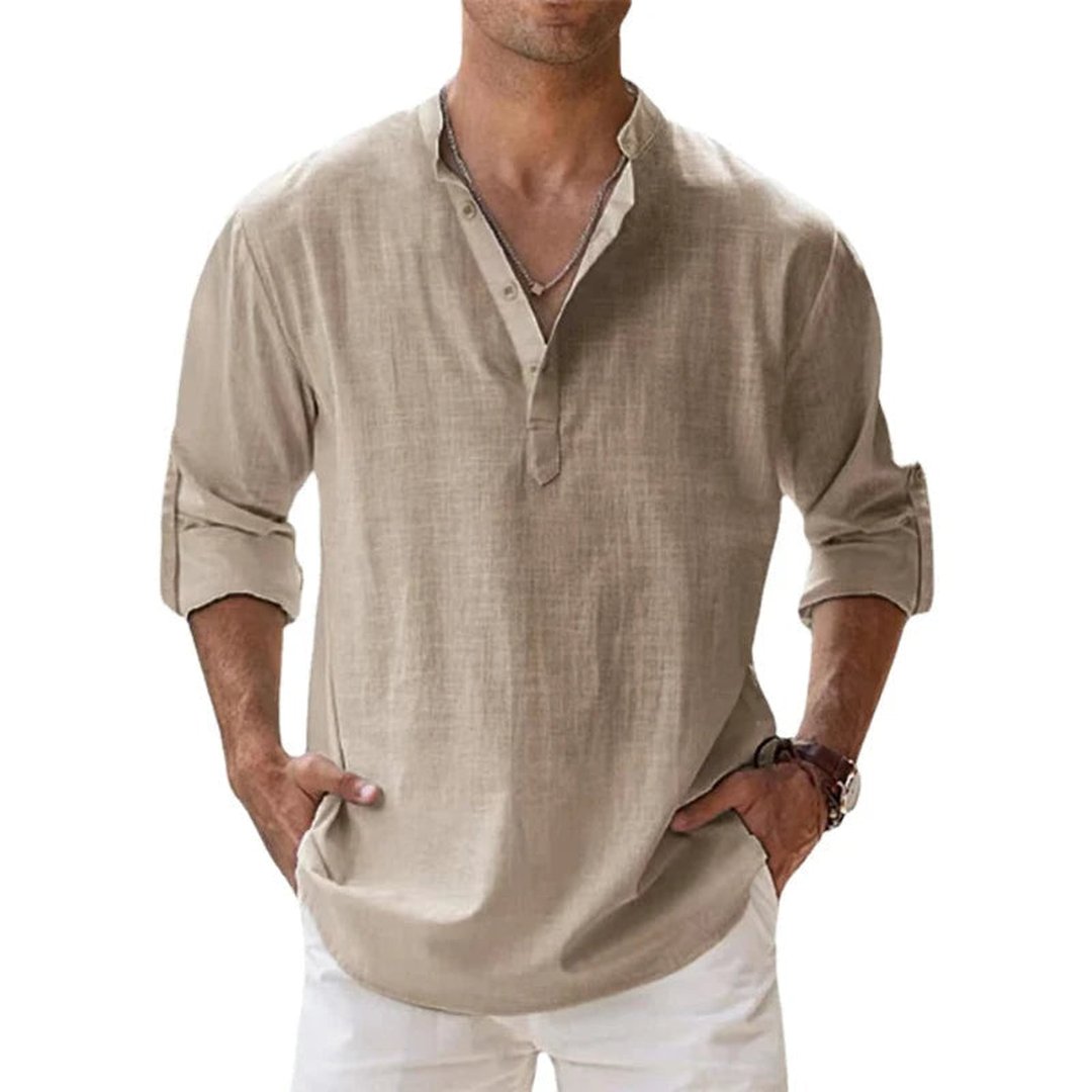 Gordon | Linen Henley Shirt