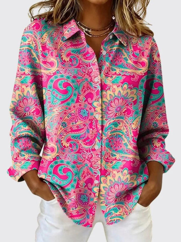 Cheri | Paisley Print Button-Up Blouse