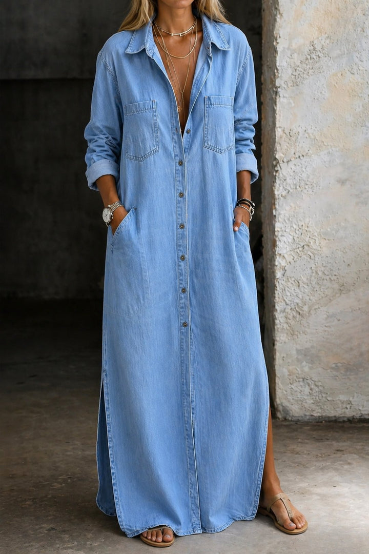 Orlene | Denim Button Down Dress