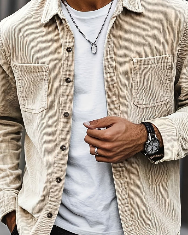Indigo | Ribbed Textured Overshirt