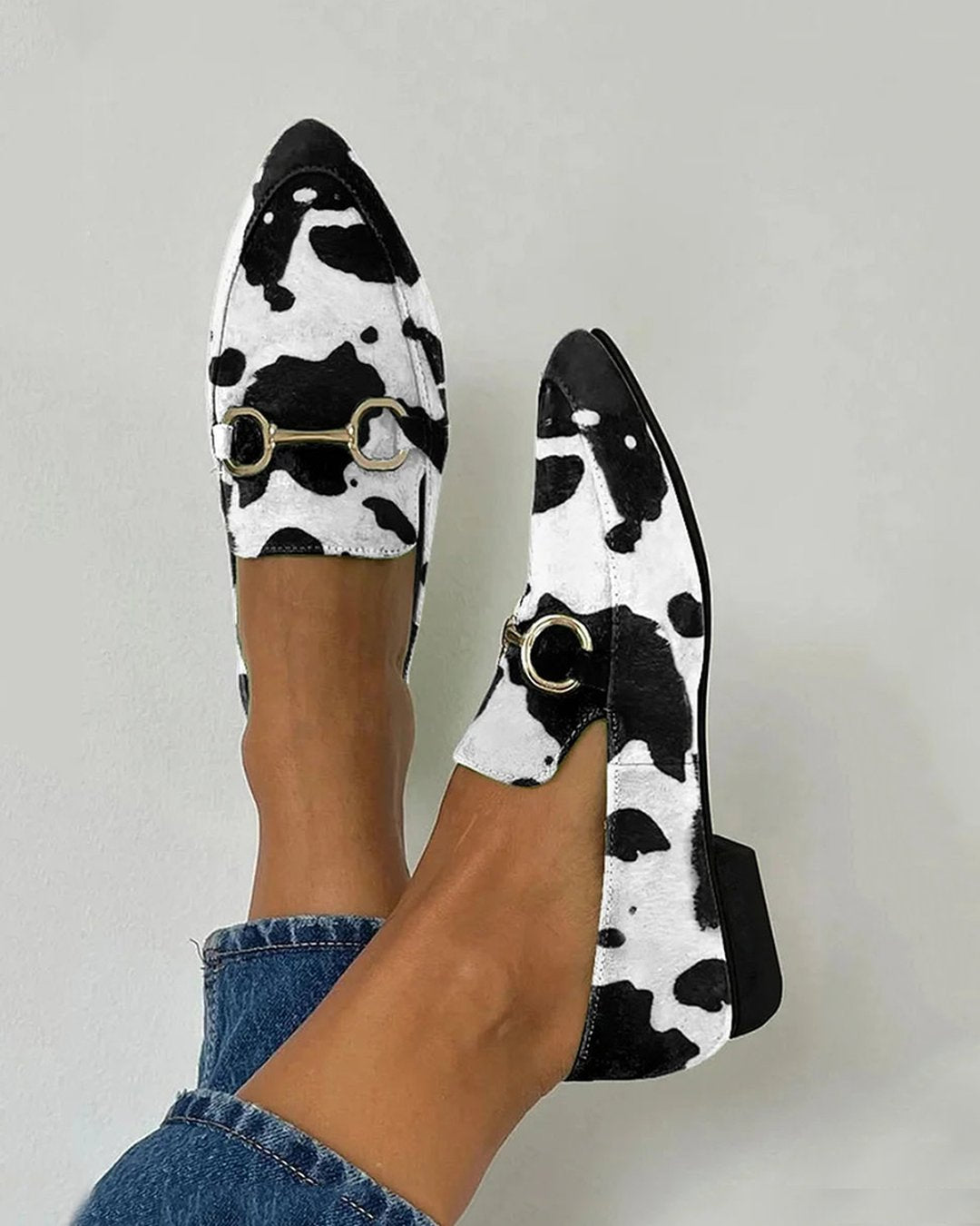 Dorilene | Printed Loafers with Buckle Detail