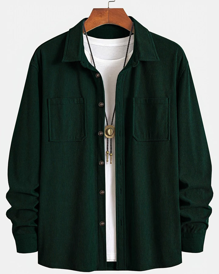 Indigo | Ribbed Textured Overshirt