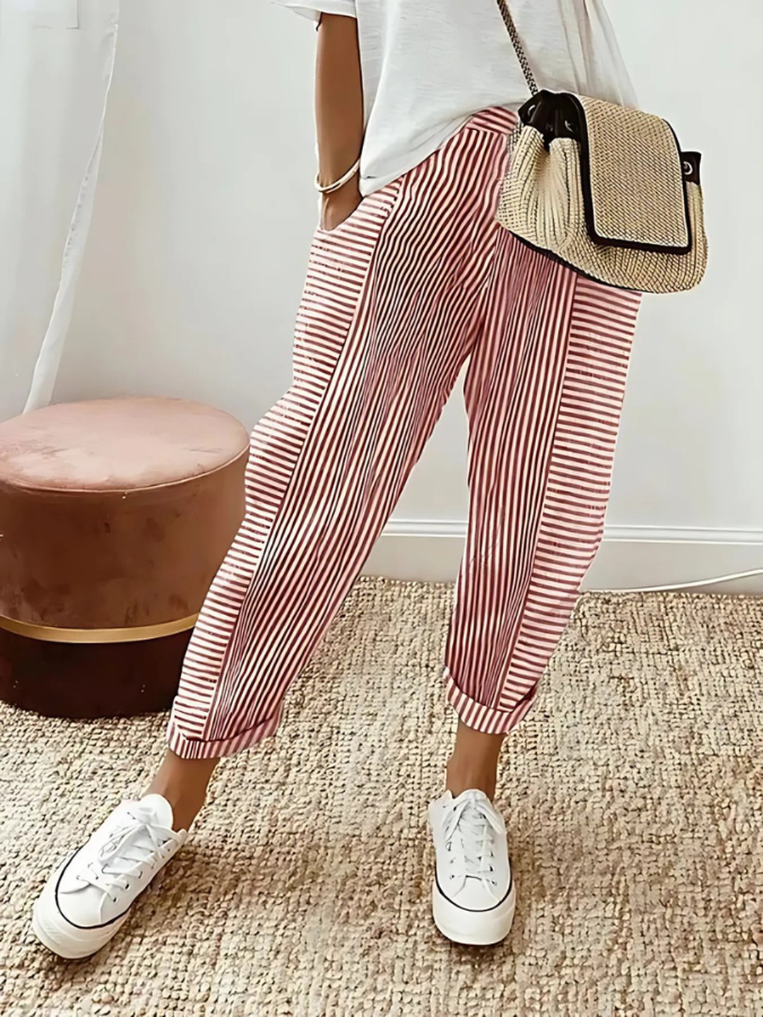 Hortensia | Striped Cotton Pants