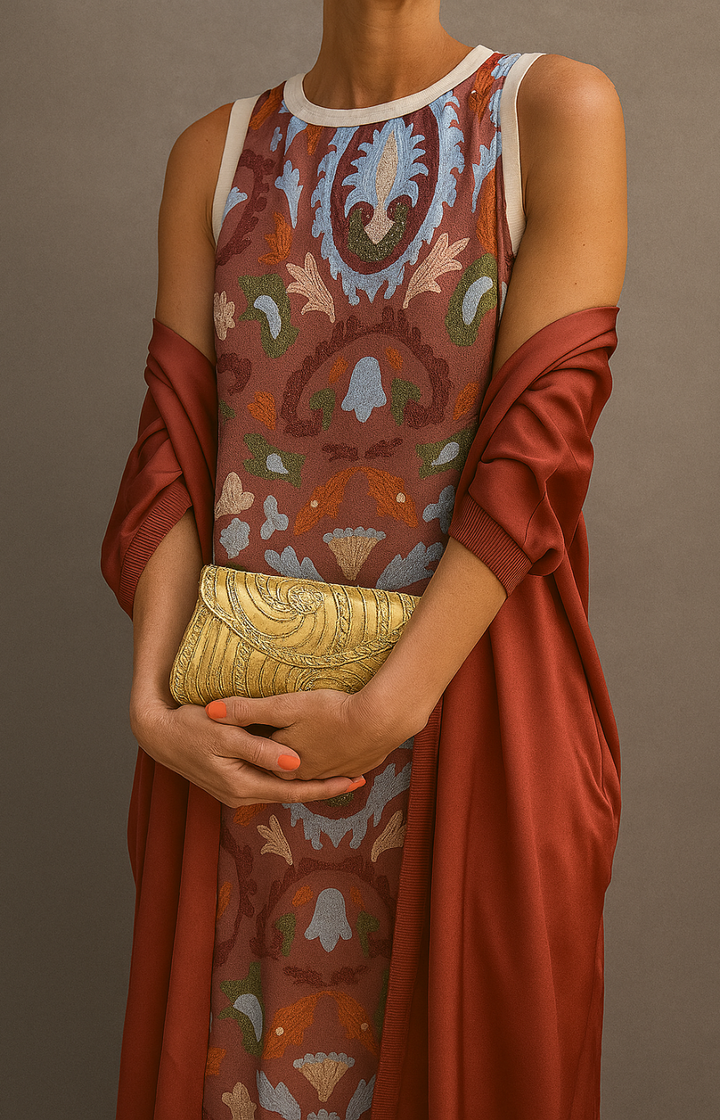 Rosalina | Elegant Long Dress with Coordinated Stole