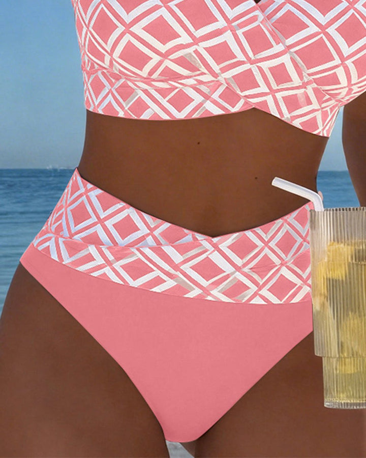 Marci | Checked Wire-Free High-Cut Bikini