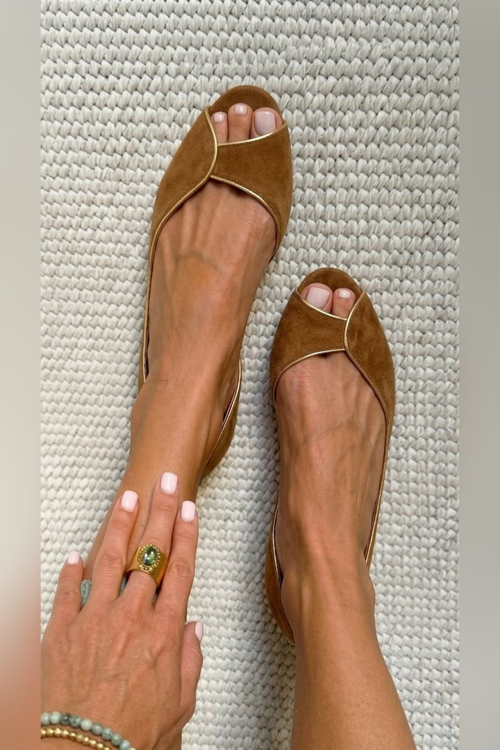 Shonda | Open Toe Flats