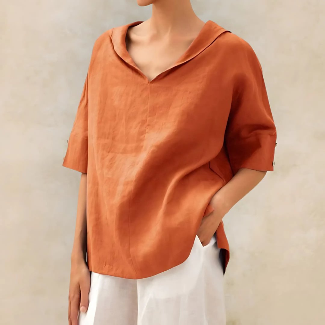 Novella | V-Neck Casual Linen Shirt