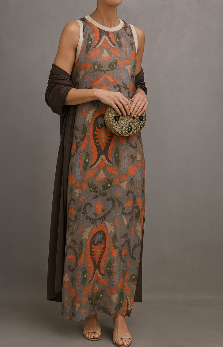 Rosalina | Elegant Long Dress with Coordinated Stole