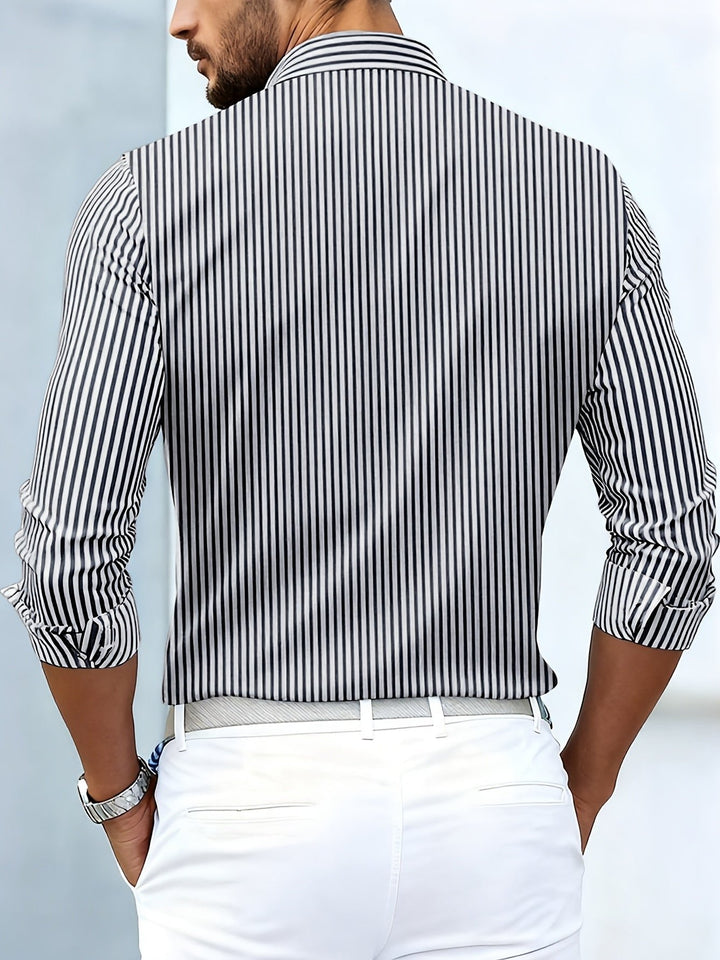 Warren | Men's Vintage Striped Long Sleeve Shirt