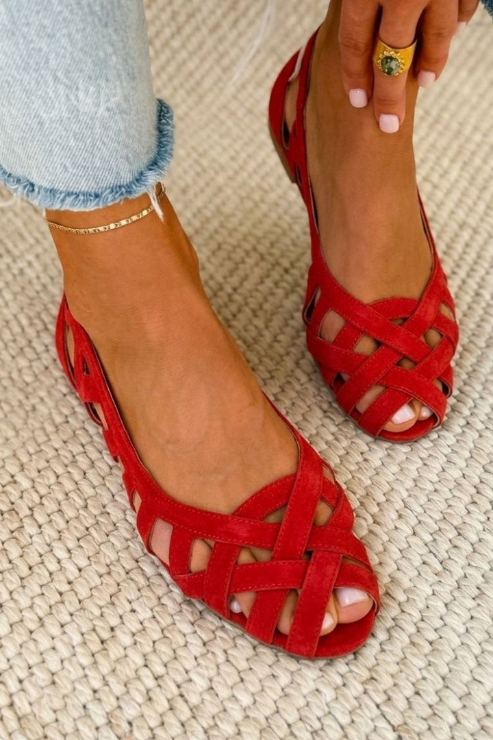 Cortney | Woven Upper Flat Sandals