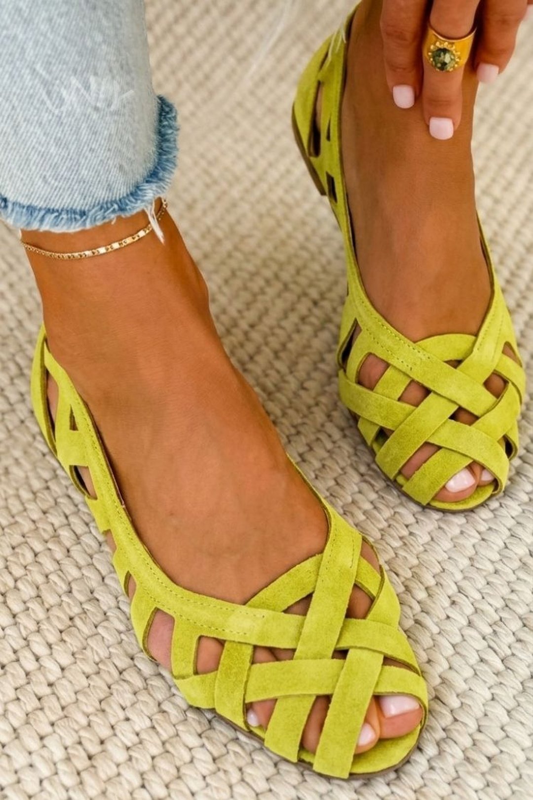 Cortney | Woven Upper Flat Sandals