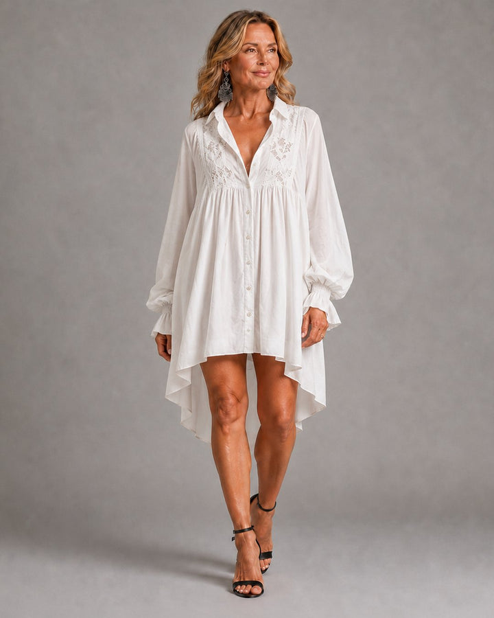 Donya | Lace Shirt Mini Dress