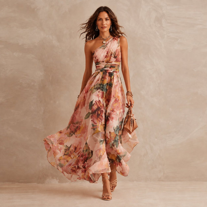 Sonya | One-Shoulder Floral Maxi Dress