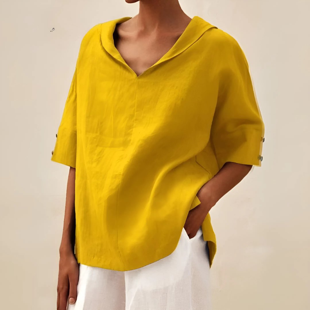 Novella | V-Neck Casual Linen Shirt