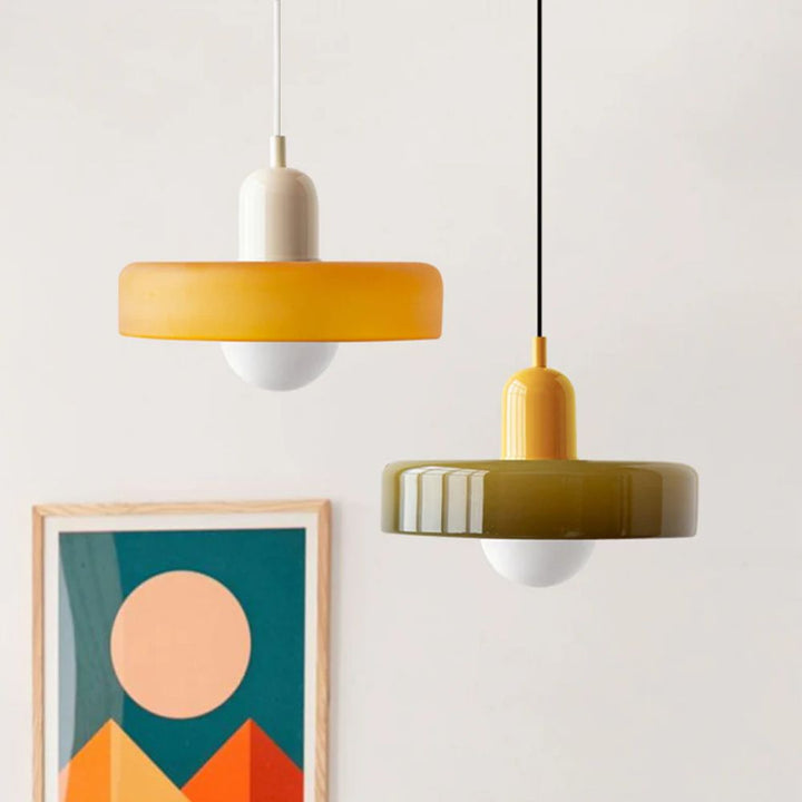 Bauhaus Style Colorful Glass Pendant Light