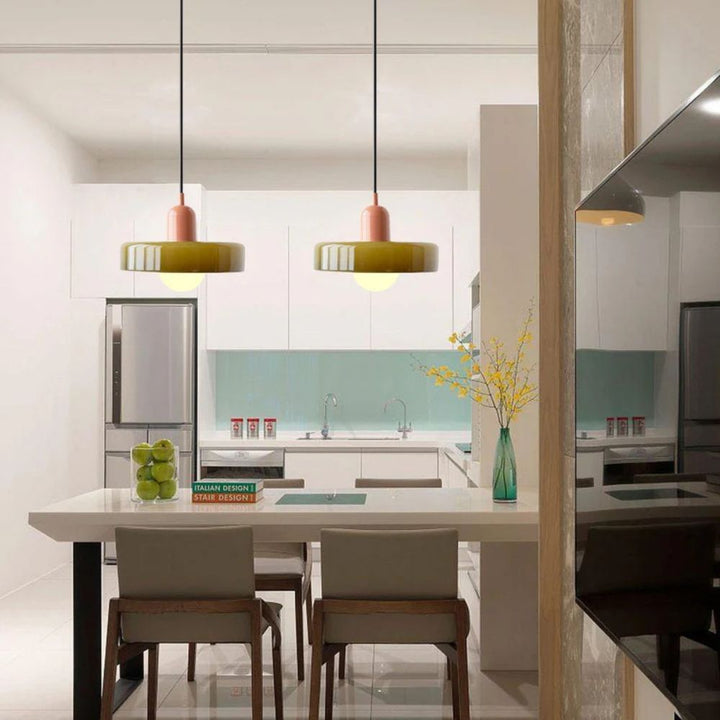 Bauhaus Style Colorful Glass Pendant Light