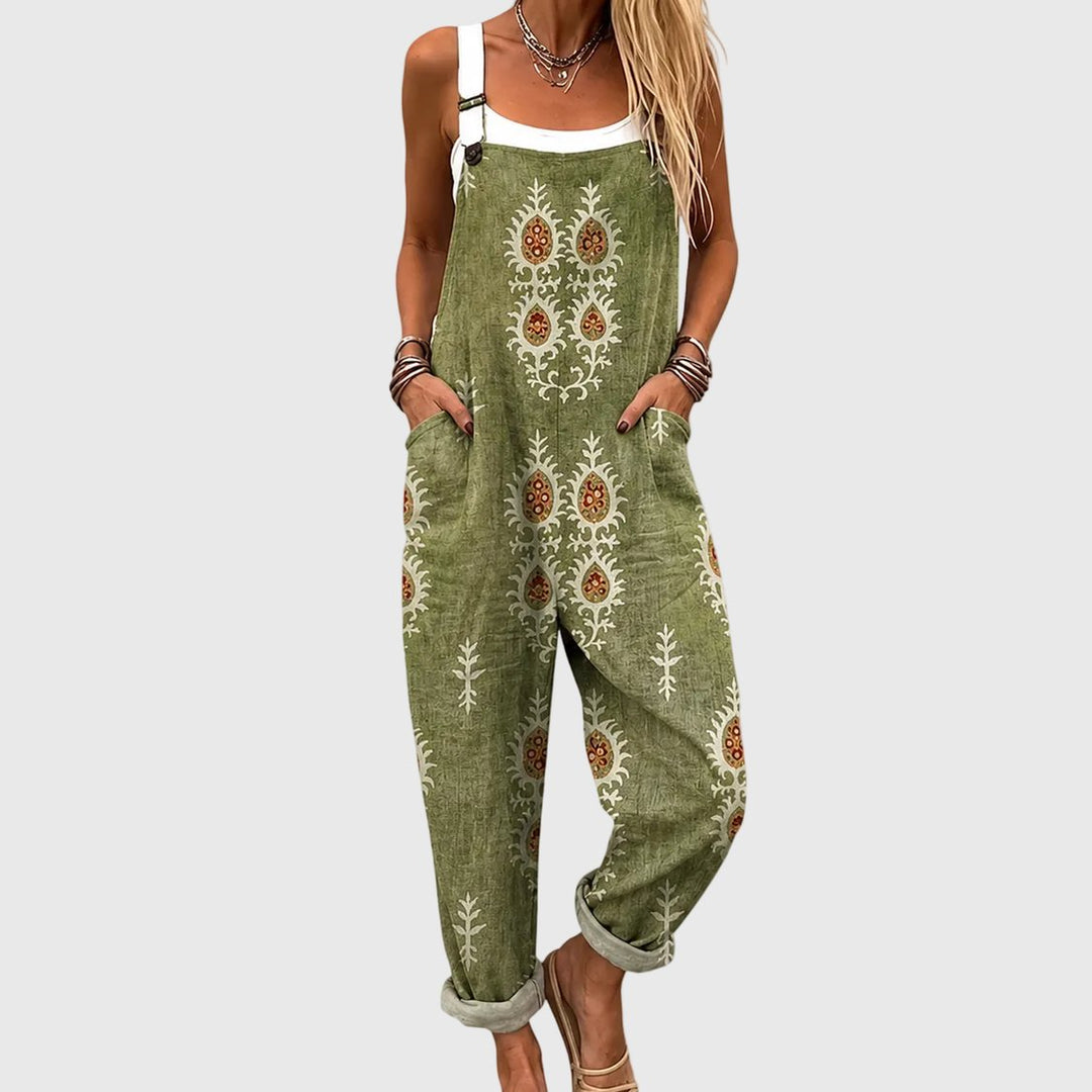 Windy | Boho Olive Green Overalls
