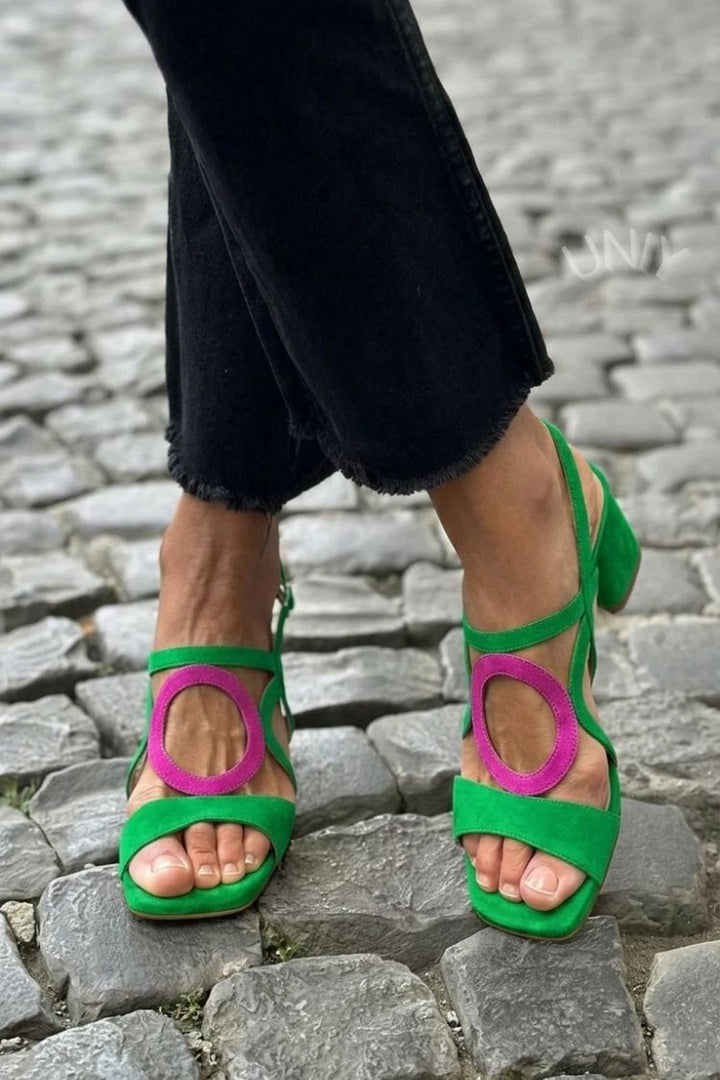 Estela | Square Toe Cut-Out Sandals