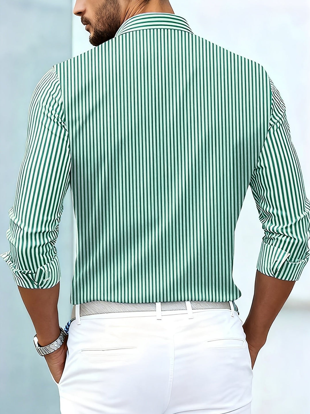 Warren | Men's Vintage Striped Long Sleeve Shirt