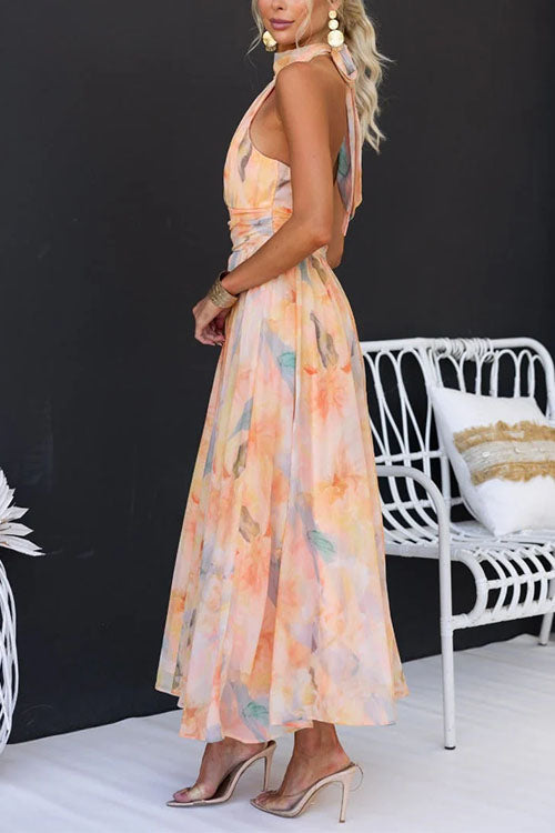 Anika | Elegant Watercolor Maxi Dress