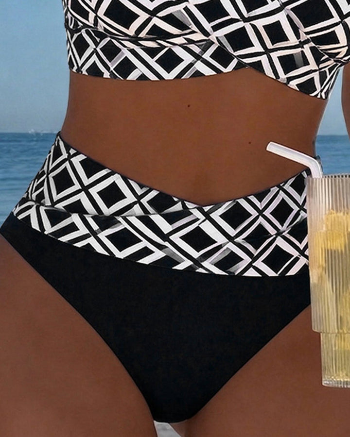 Marci | Checked Wire-Free High-Cut Bikini