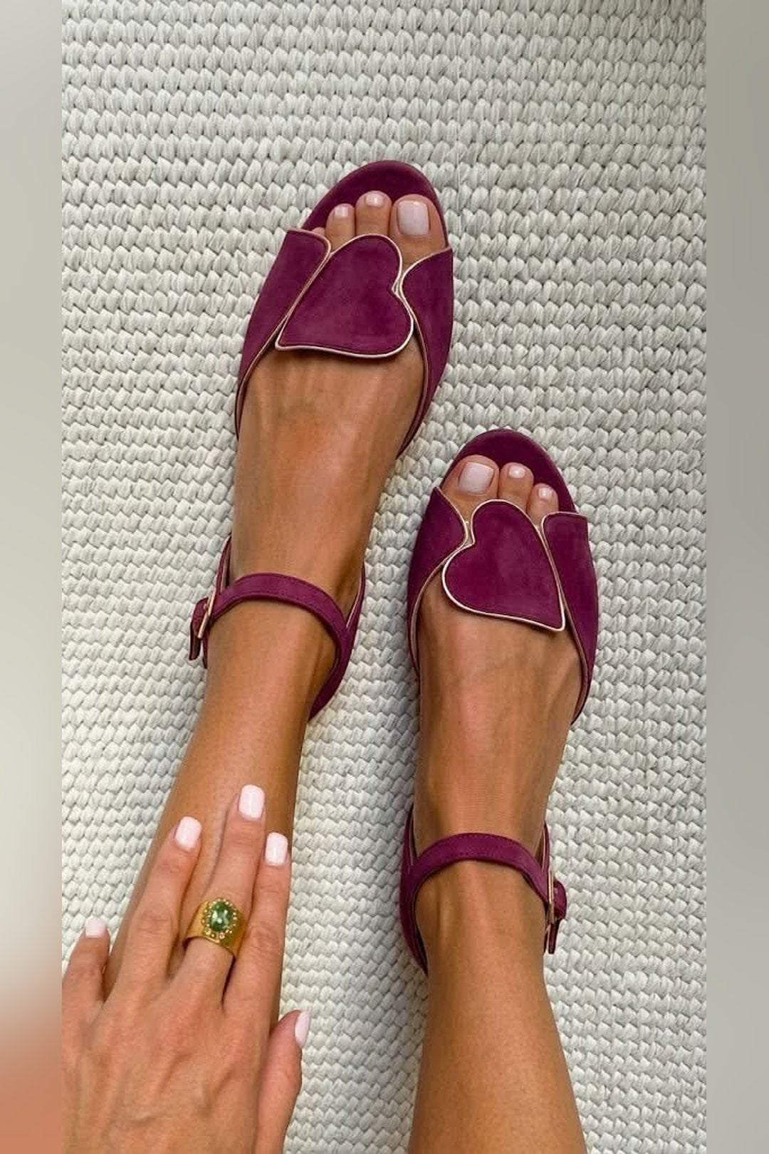 Carlene | Heart Motif Ankle Strap Sandals