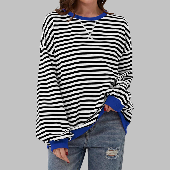 Lynne | Casual Long Sleeve Round Neck Striped Shirt