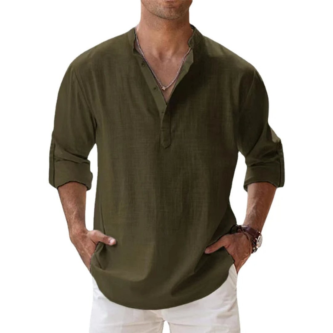 Gordon | Linen Henley Shirt