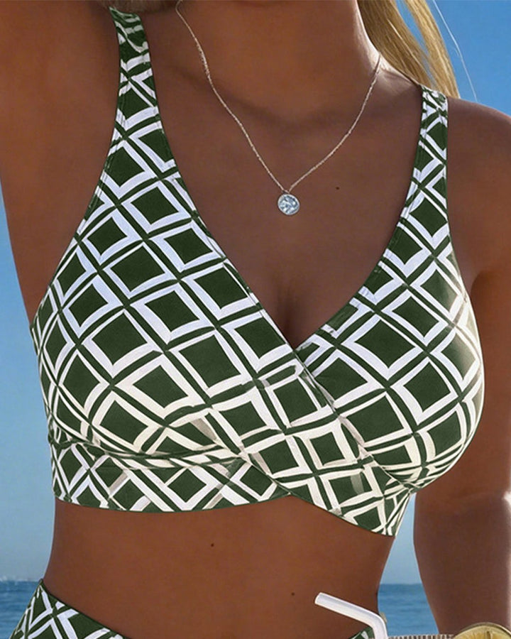 Marci | Checked Wire-Free High-Cut Bikini