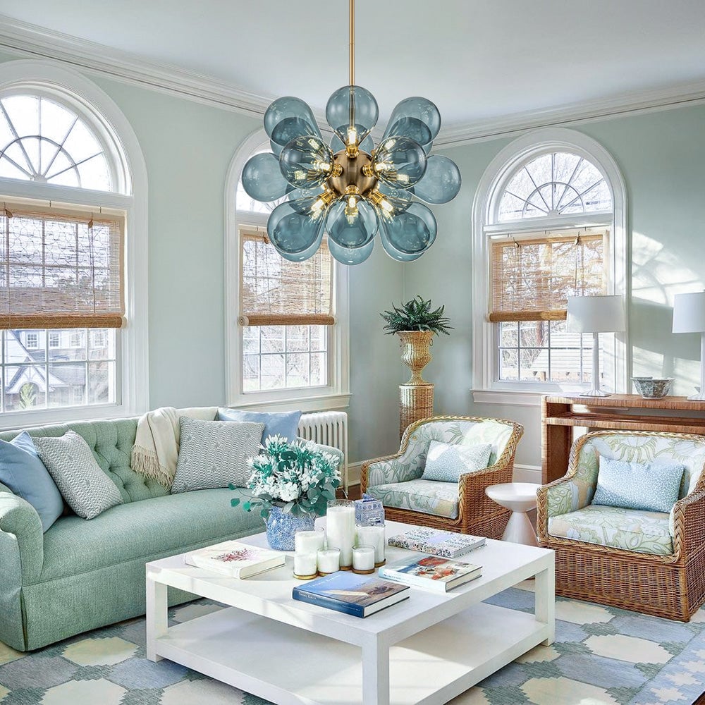 Cluster Blue Glass Bubble Chandelier | Buy 1 Get 1 Free