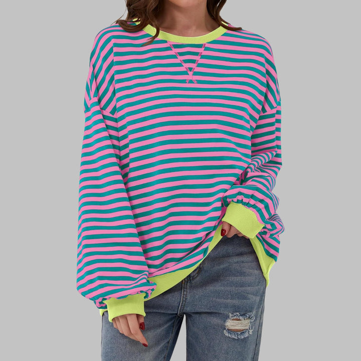 Lynne | Casual Long Sleeve Round Neck Striped Shirt