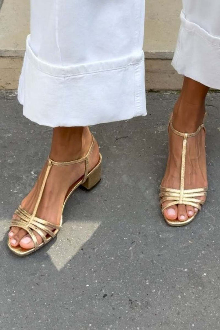 Lenore | Metallic Heeled Sandals