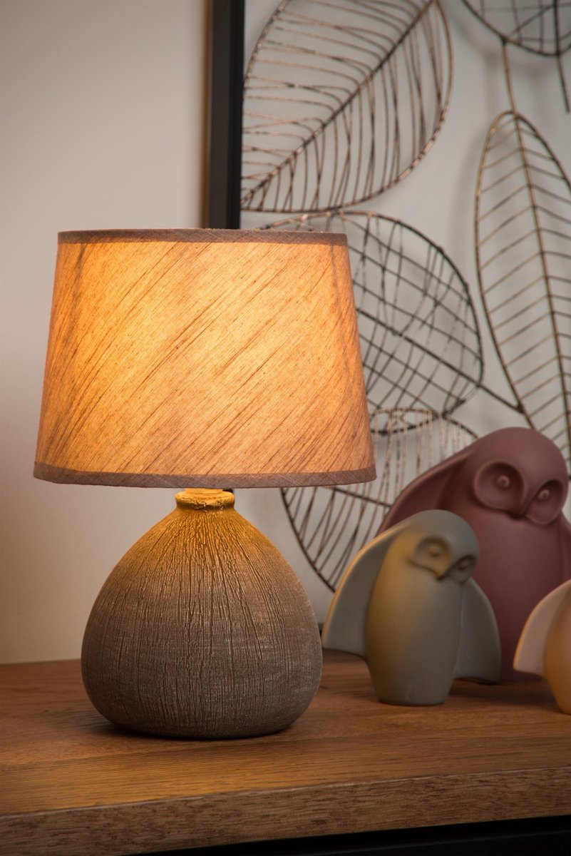 Table Lamp Ø｜Brown Ceramic Base Japandi Design | Buy 1 Get 1 Free